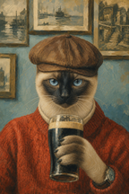 "The Pub Regular" - Custom Framed Pet Portrait