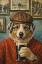 "The Pub Regular" - Custom Framed Pet Portrait