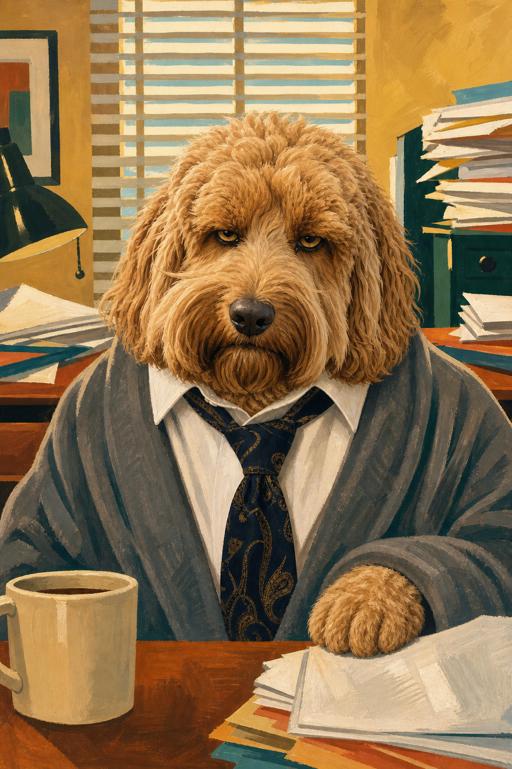 "World's Best Boss" - Custom Framed Pet Portrait