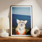 "Beach Body"  - Custom Framed Pet Portrait