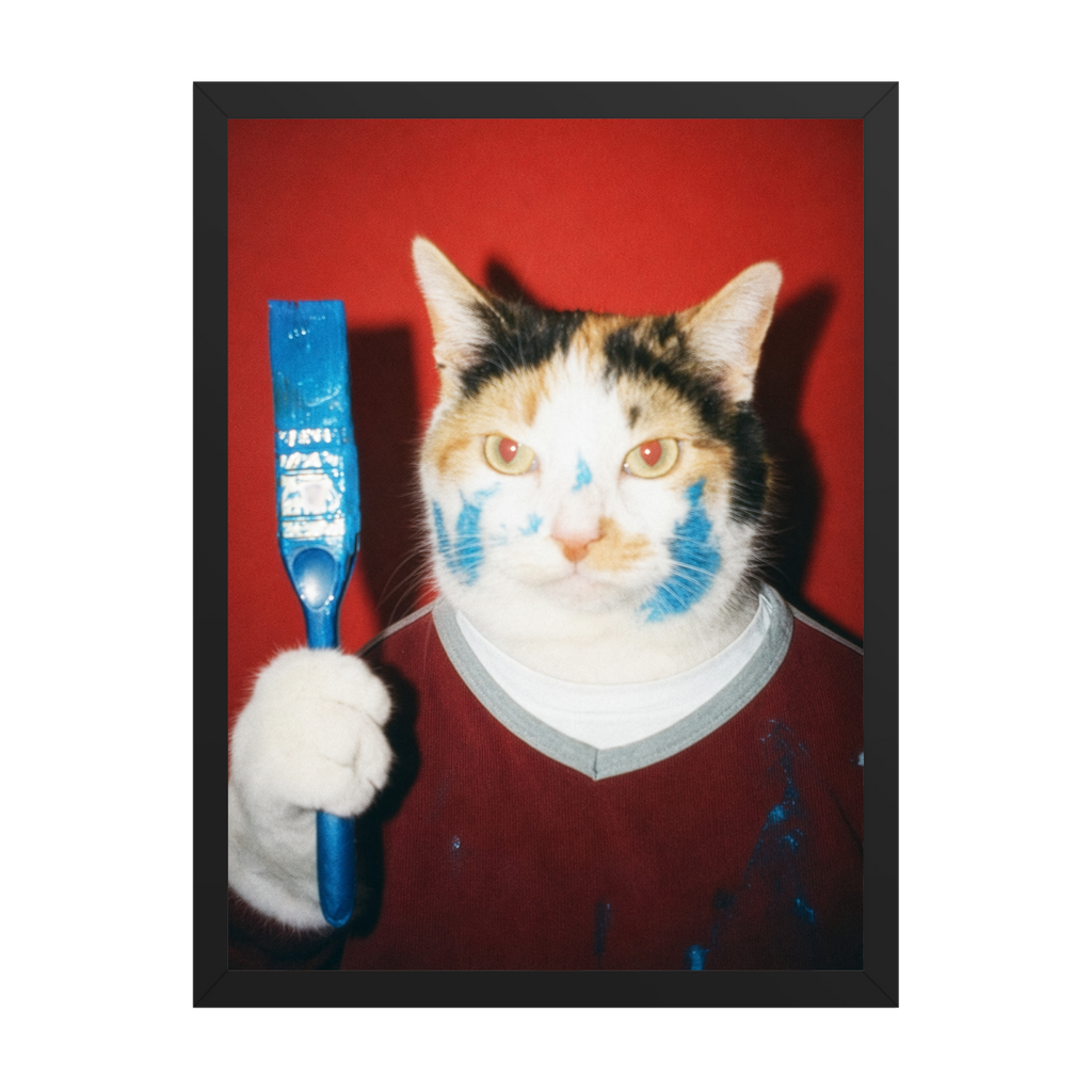 "Wet Paint"  - Custom Framed Pet Portrait