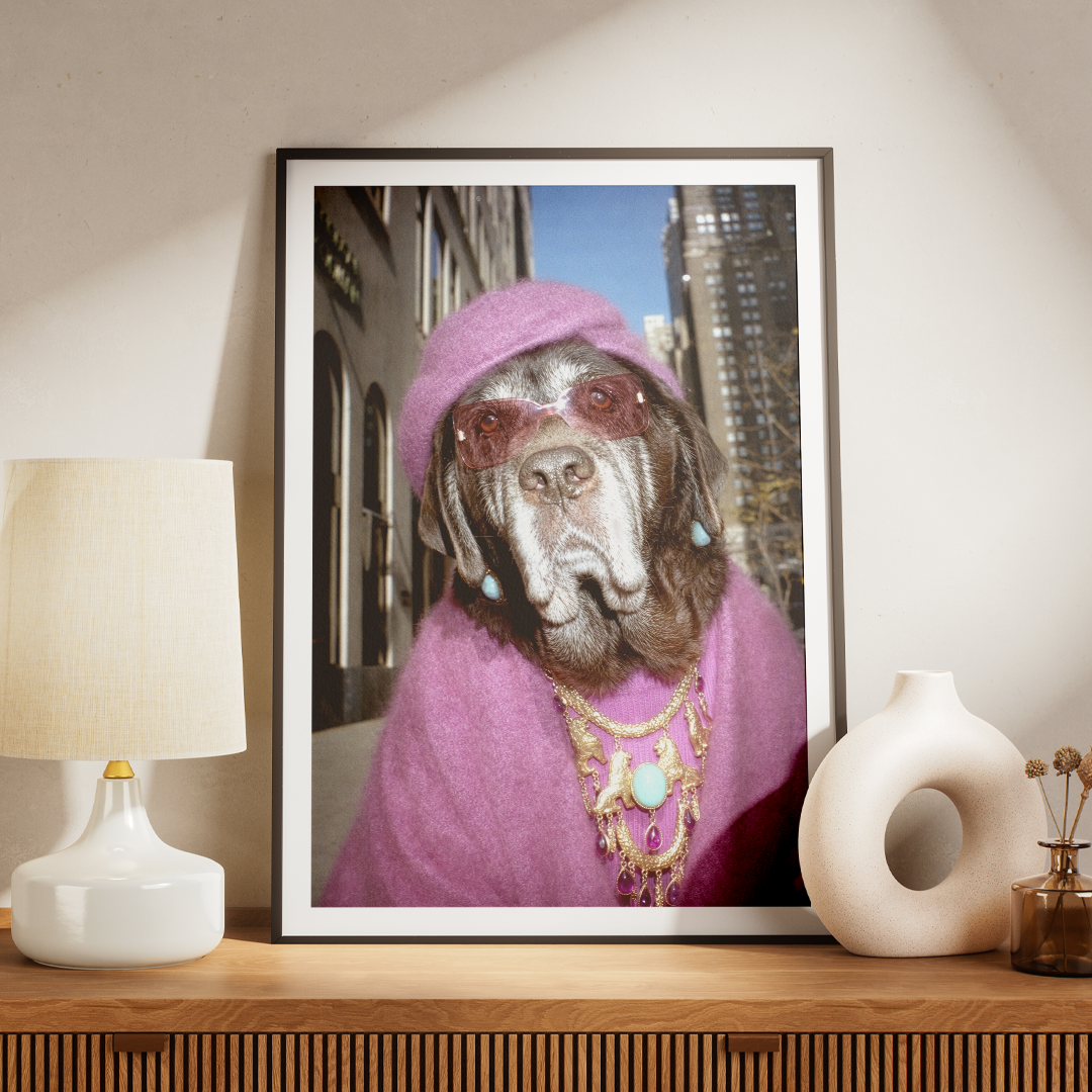 "Fifth Avenue" - Custom Framed Pet Portrait