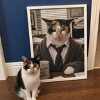 "World's Best Boss" - Custom Framed Pet Portrait