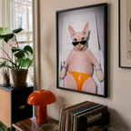 "Sexy Beast" - Custom Framed Pet Portrait