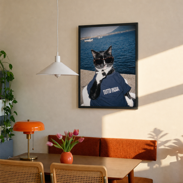 "Tutto Passa" - Custom Framed Pet Portrait