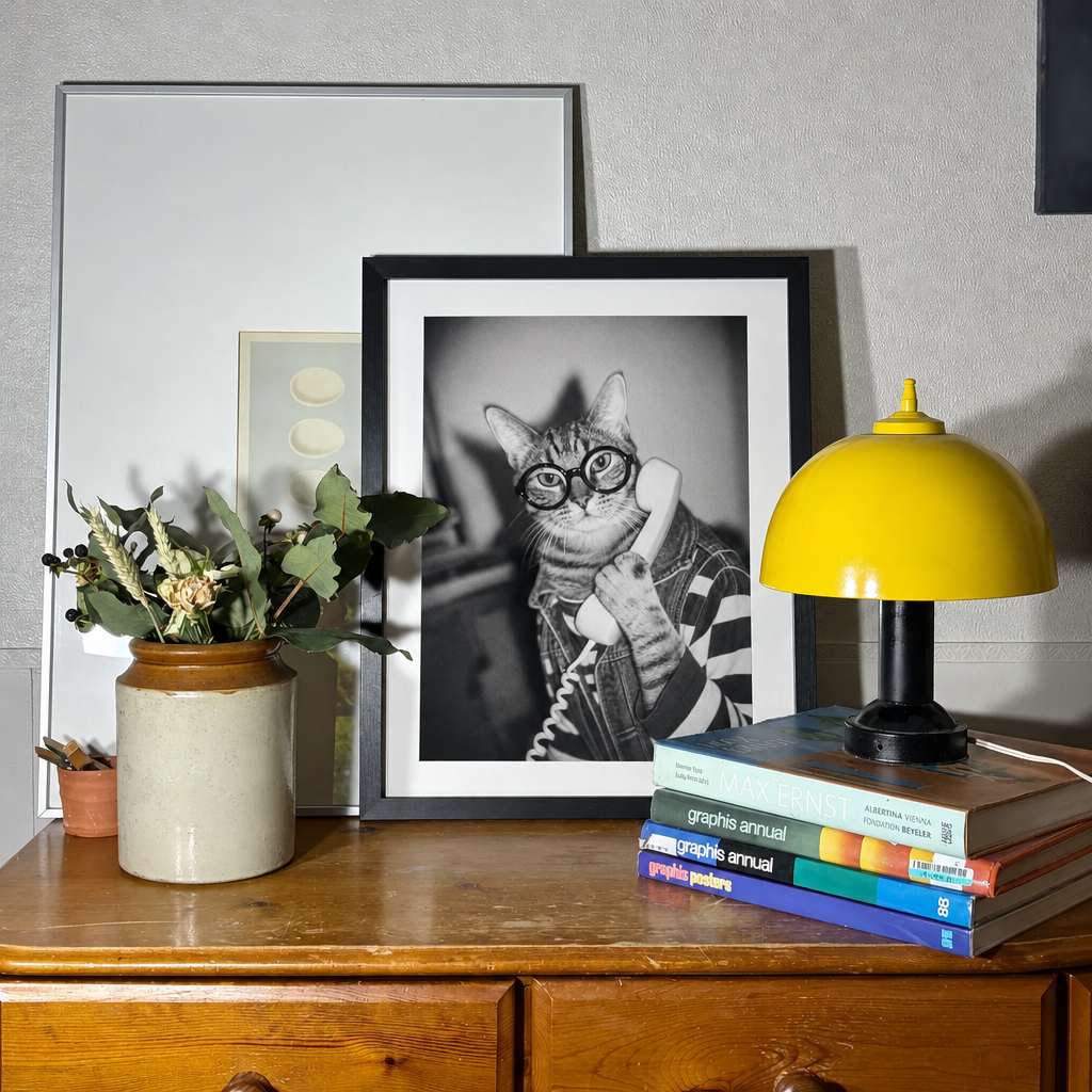 "Hold The Line"  - Custom Framed Pet Portrait