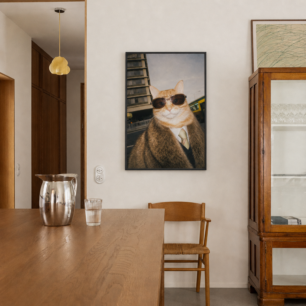 "City Boy"  - Custom Framed Pet Portrait