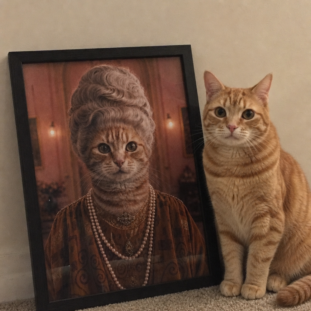 "Madame" - Custom Framed Pet Portrait