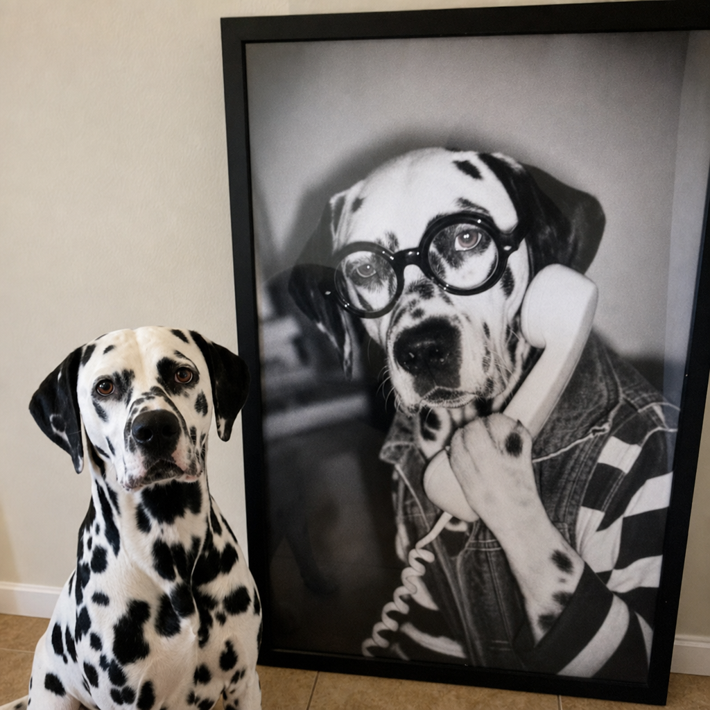 "Hold The Line"  - Custom Framed Pet Portrait