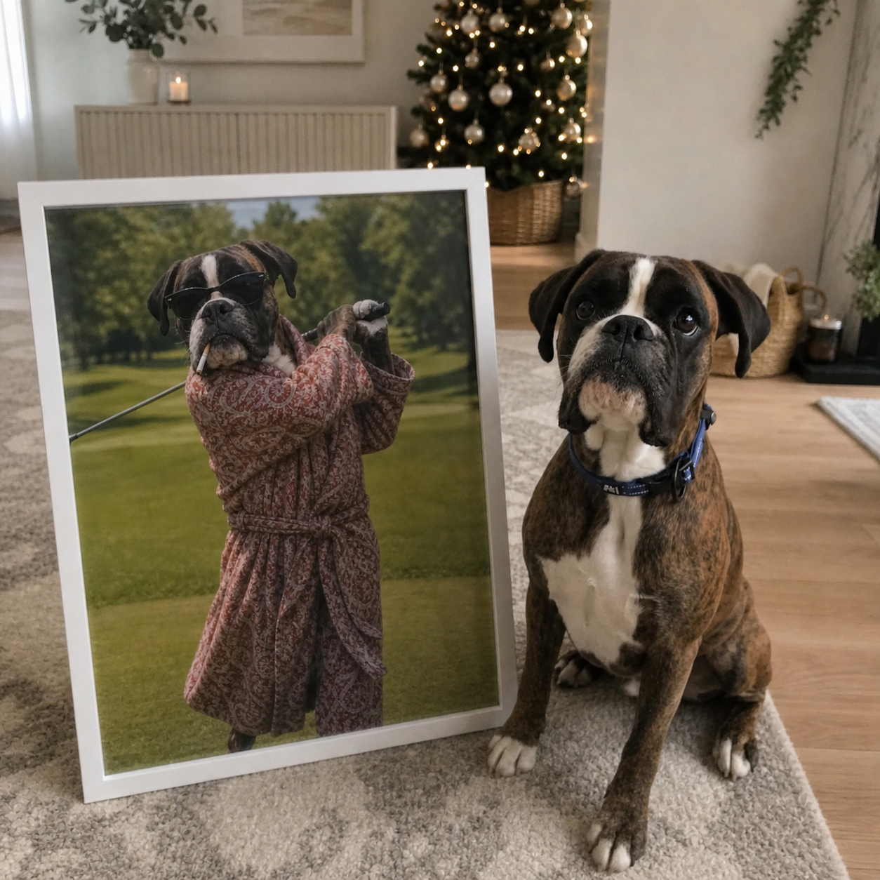 "The Retiree" - Custom Framed Pet Portrait