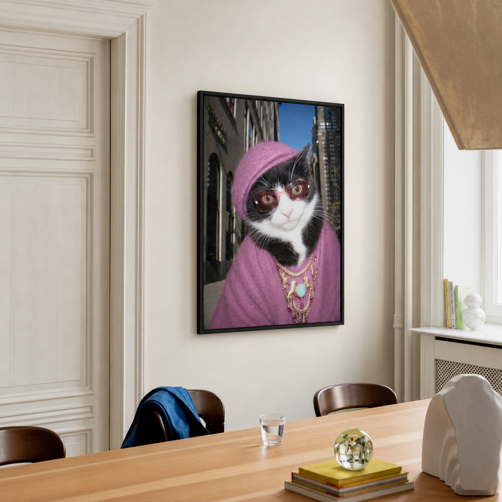 "Fifth Avenue" - Custom Framed Pet Portrait