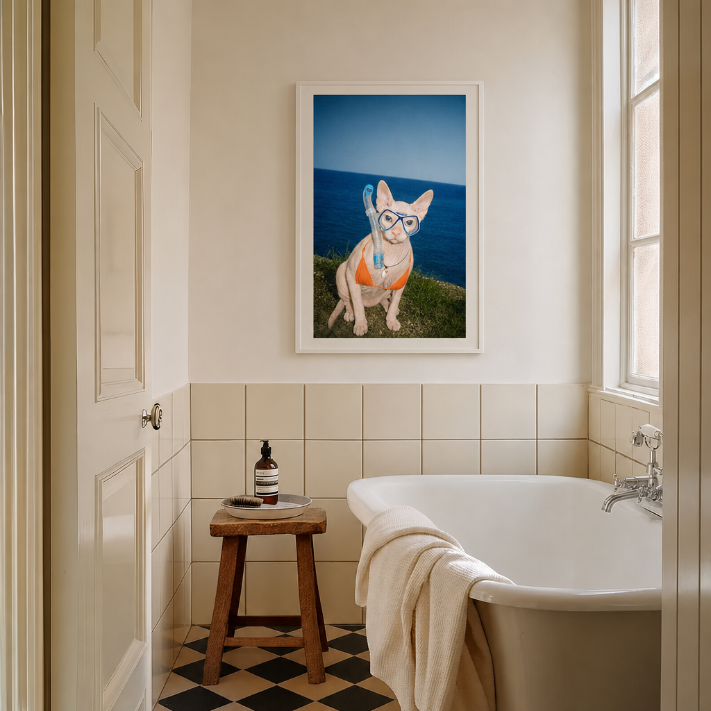 "Beach Body"  - Custom Framed Pet Portrait