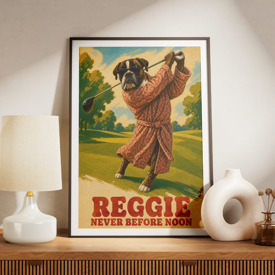 "The Retiree" - Custom Framed Pet Portrait