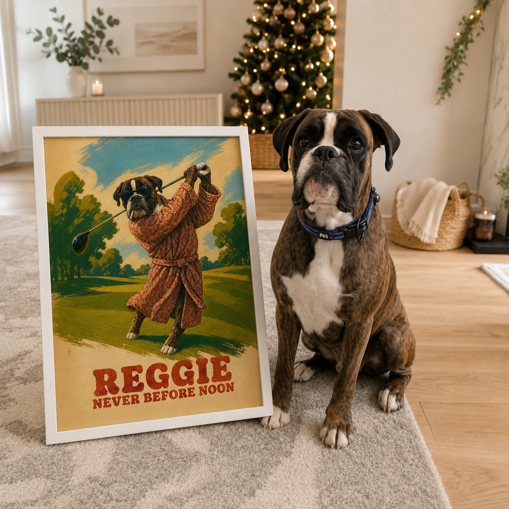 "The Retiree" - Custom Framed Pet Portrait