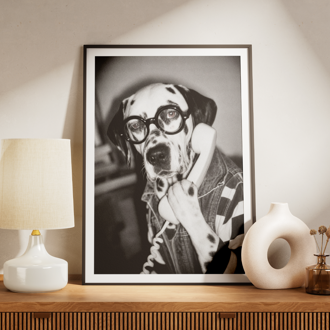 "Hold The Line"  - Custom Framed Pet Portrait