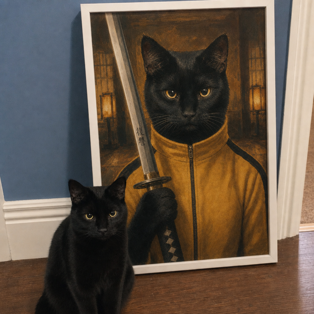 "Katana" - Custom Framed Pet Portrait