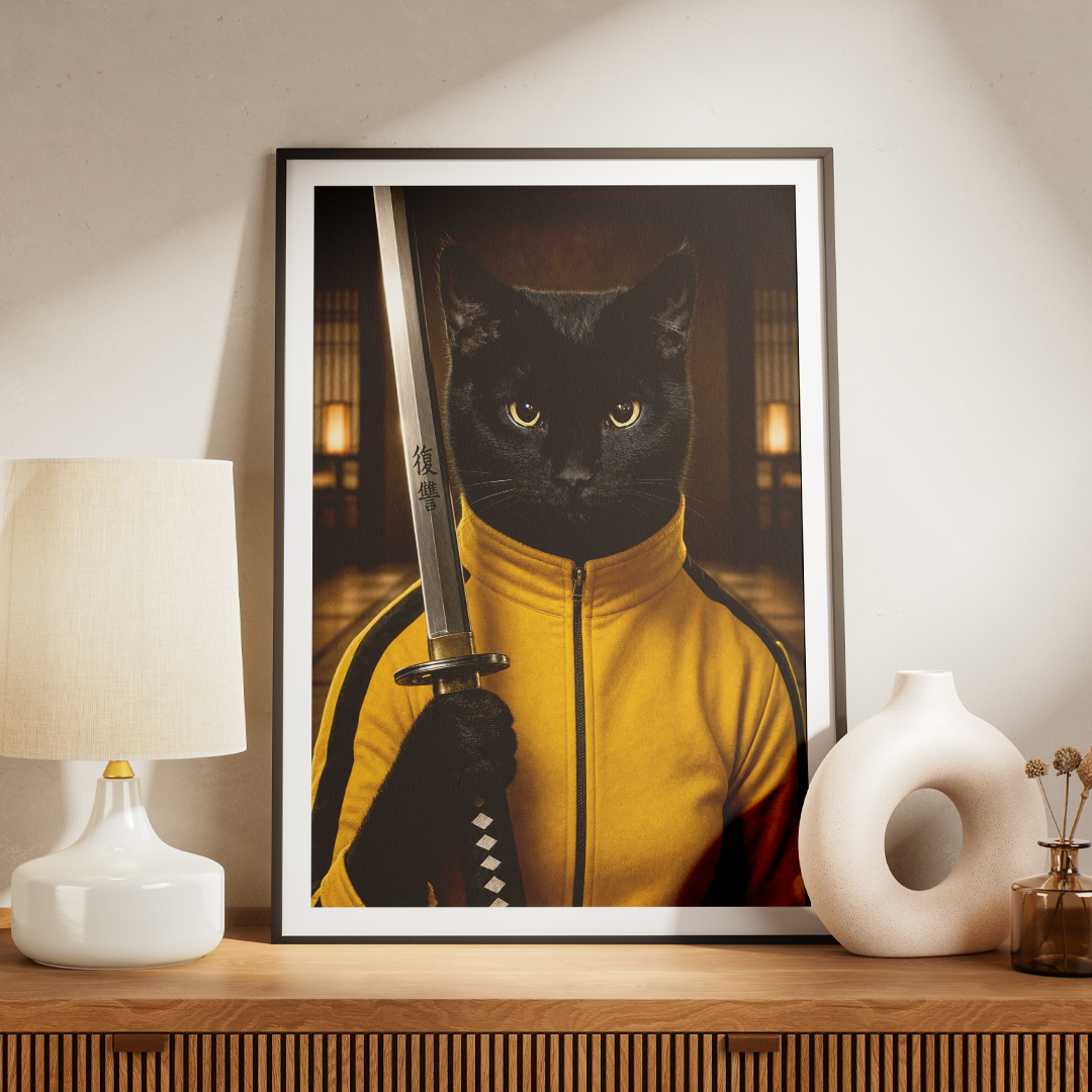 "Katana" - Custom Framed Pet Portrait
