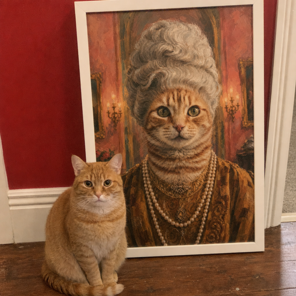 "Madame" - Custom Framed Pet Portrait