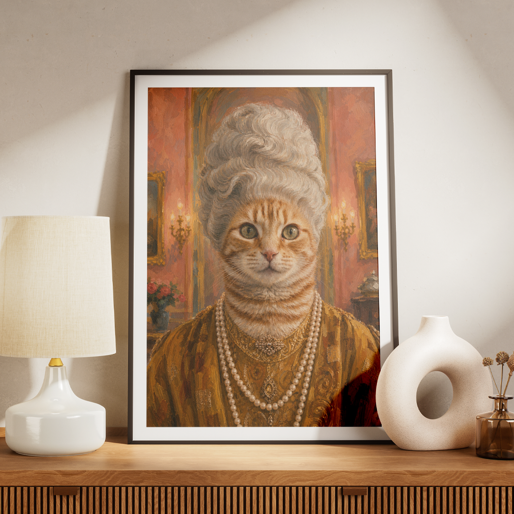 "Madame" - Custom Framed Pet Portrait