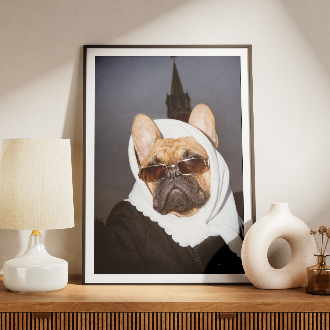 "Pray On It" - Custom Framed Pet Portrait