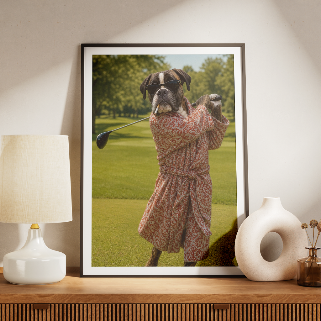 "The Retiree" - Custom Framed Pet Portrait