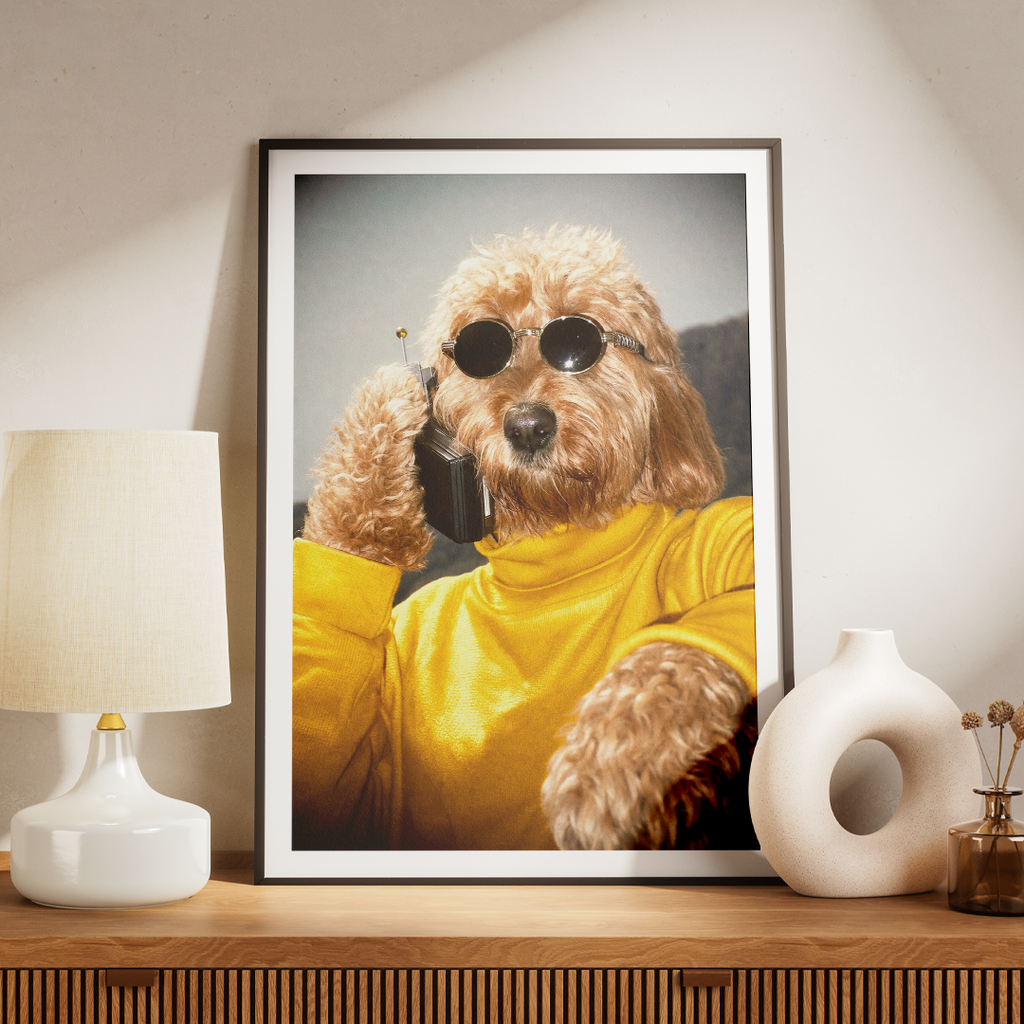 "Strictly Business" - Custom Framed Pet Portrait