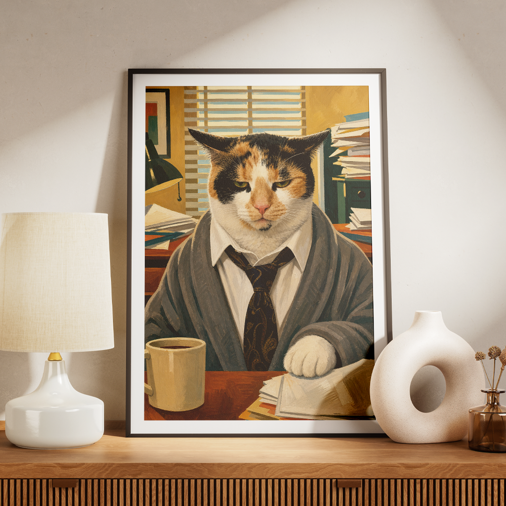 "World's Best Boss" - Custom Framed Pet Portrait