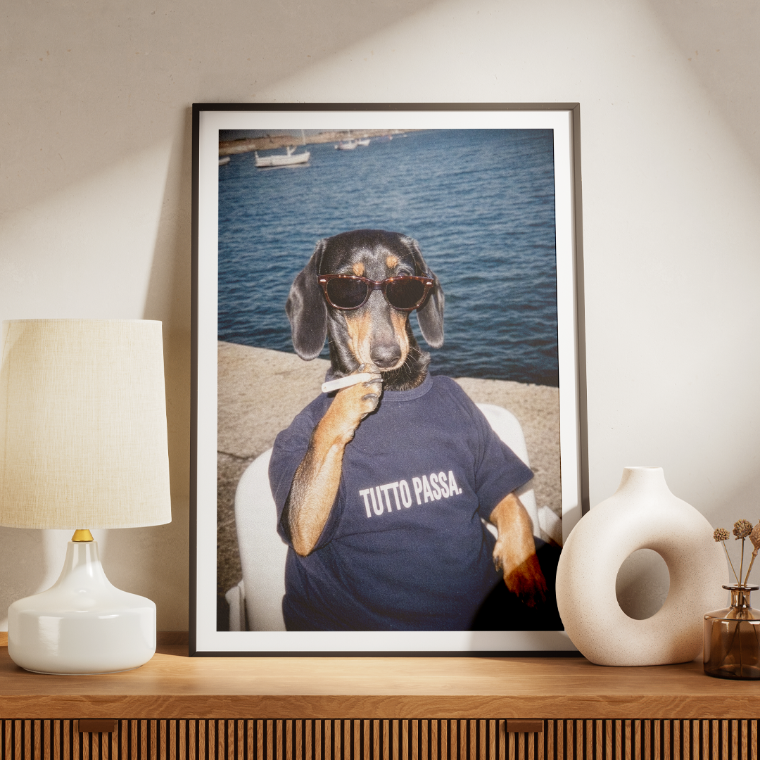 "Tutto Passa" - Custom Framed Pet Portrait