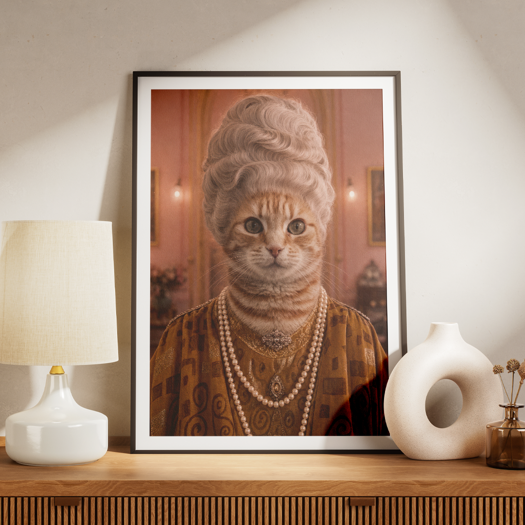 "Madame" - Custom Framed Pet Portrait