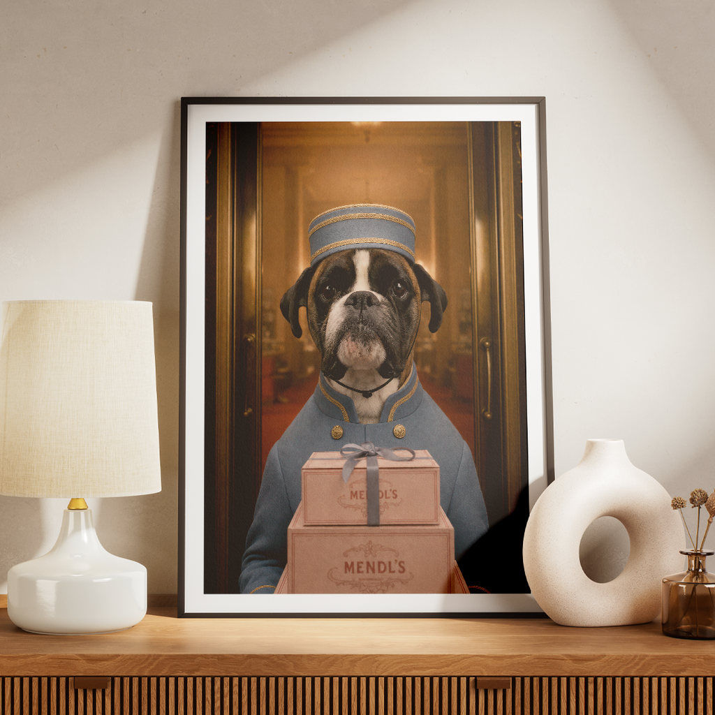 "Bell Boy" - Custom Framed Pet Portrait